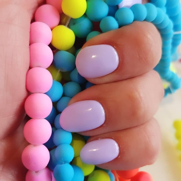 Matte evil eye rubber bead bracelet - Picture 2 of 2